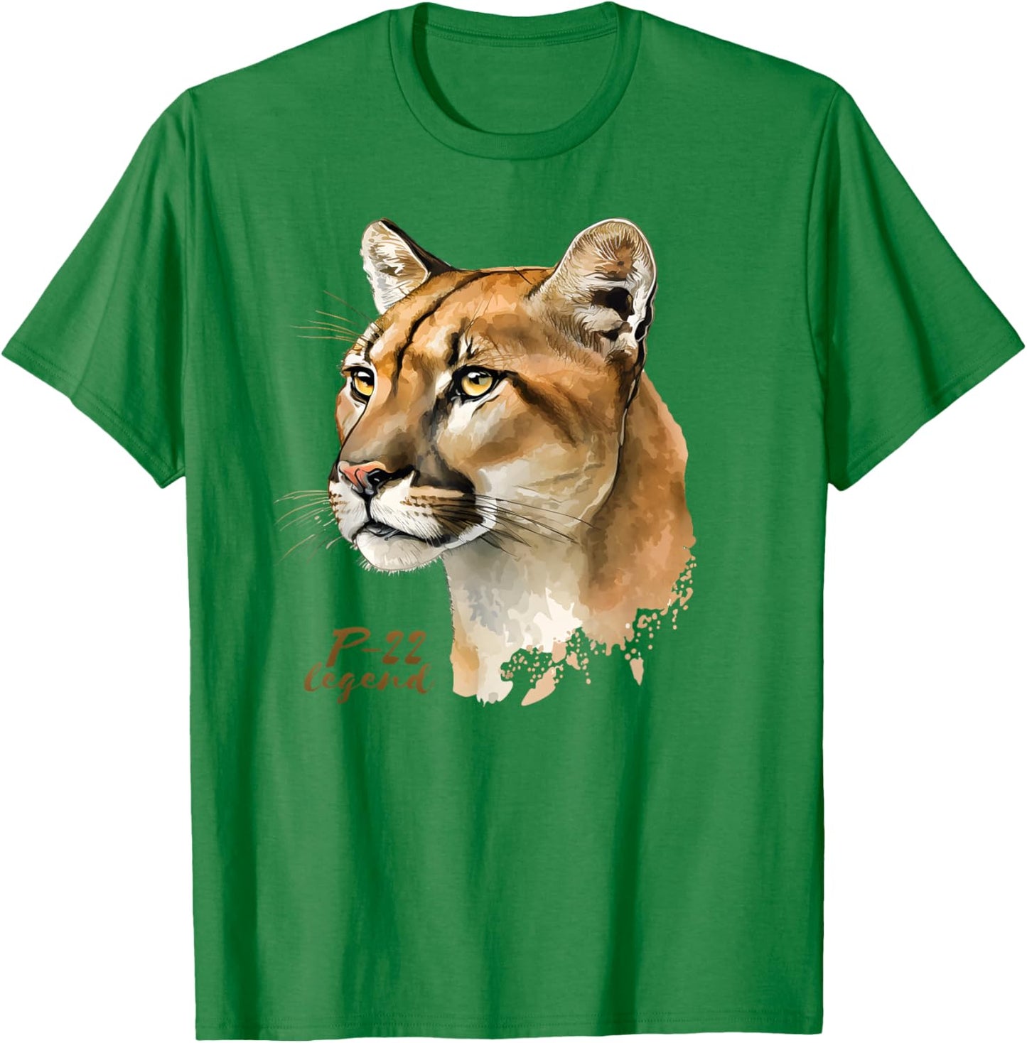 P-22 Mountain Lion Legend California Wildlife P22 Art T-Shirt - T-Shirt | Irish Green