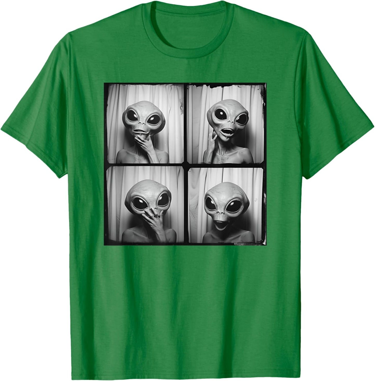 Grey Alien Head Real Martian Photograph Retro Alien T-Shirt - T-Shirt | Irish Green