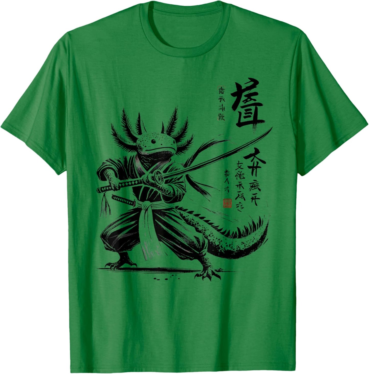 Japan Samurai Warrior Axolotl Ninja Japanese Boys Girls Kids T-Shirt - T-Shirt | Irish Green