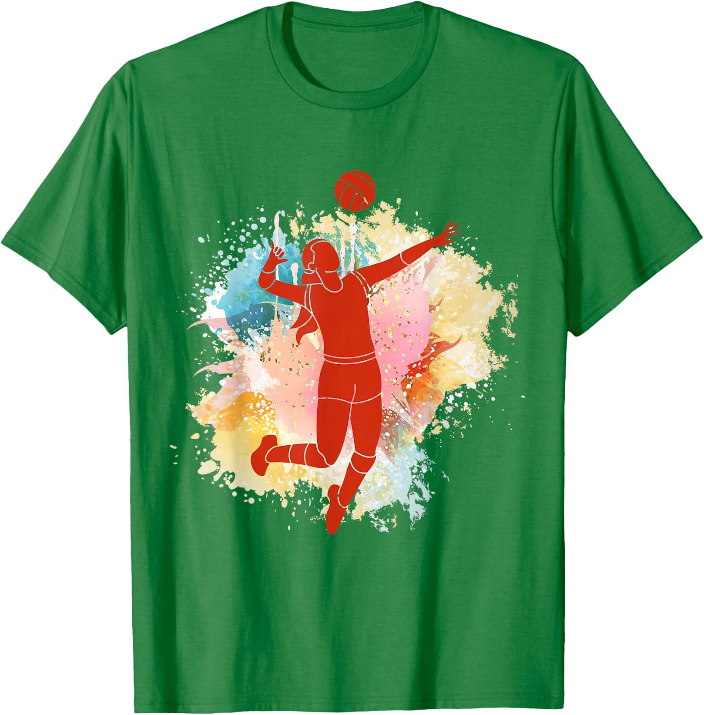 Colorful Volleyball For Teen Girls Volley Ball Player Women T-Shirt - T-Shirt | Irish Green