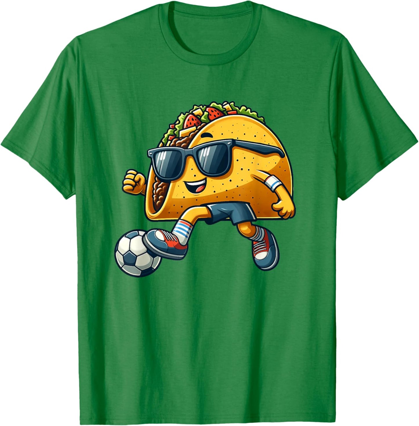 Taco Playing Soccer Mexican Cinco De Mayo Fiesta Kids Men T-Shirt - T-Shirt | Irish Green