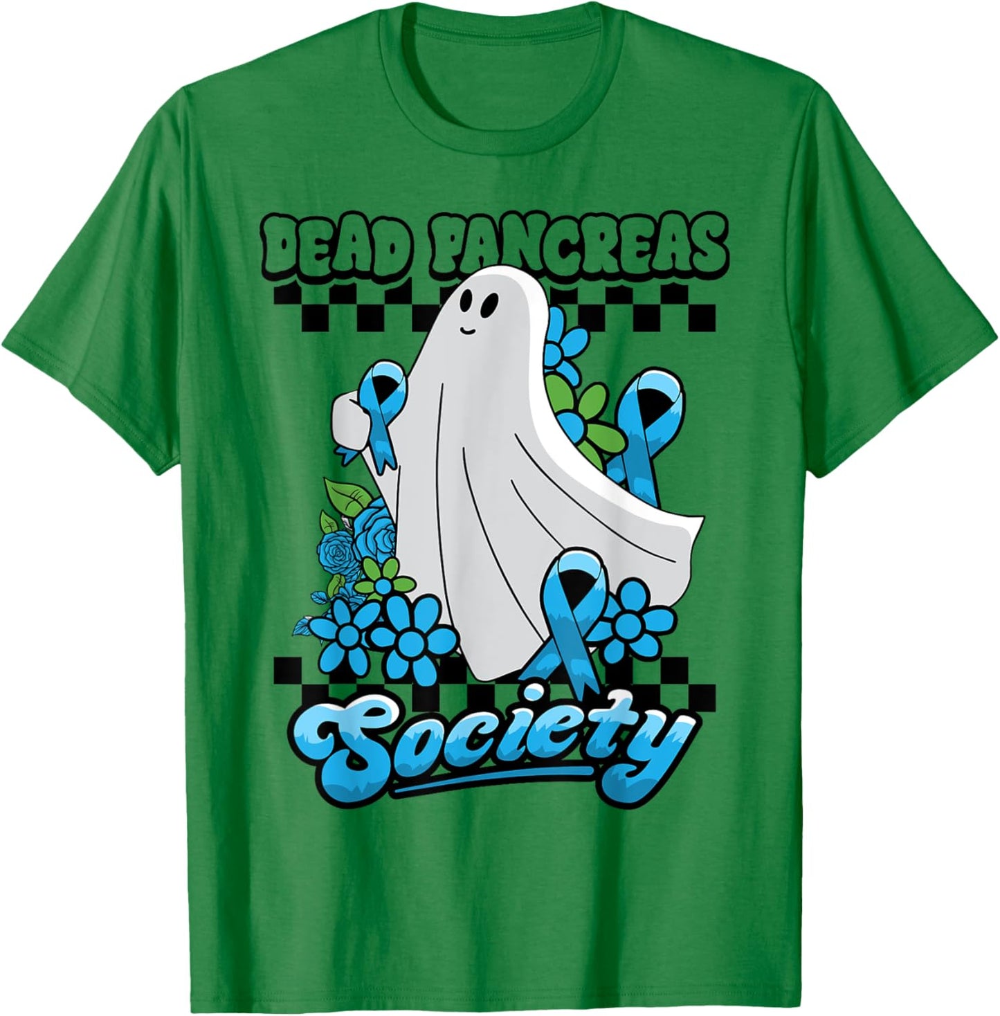 Diabetes Awareness Dead Pancreas Society Ghost Halloween T-Shirt - T-Shirt | Irish Green