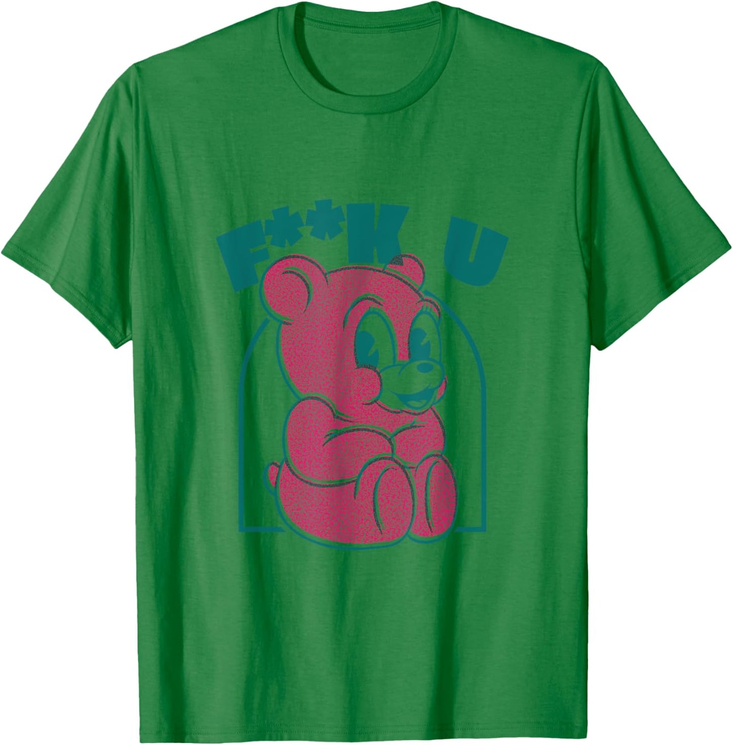 Cute teddy bear Fuck You provocative middle finger T-Shirt - T-Shirt | Irish Green