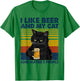 I Like Beer My Cat and Maybe 3 People Funny Cat Lovers Gift T-Shirt - T-Shirt | Irish Green