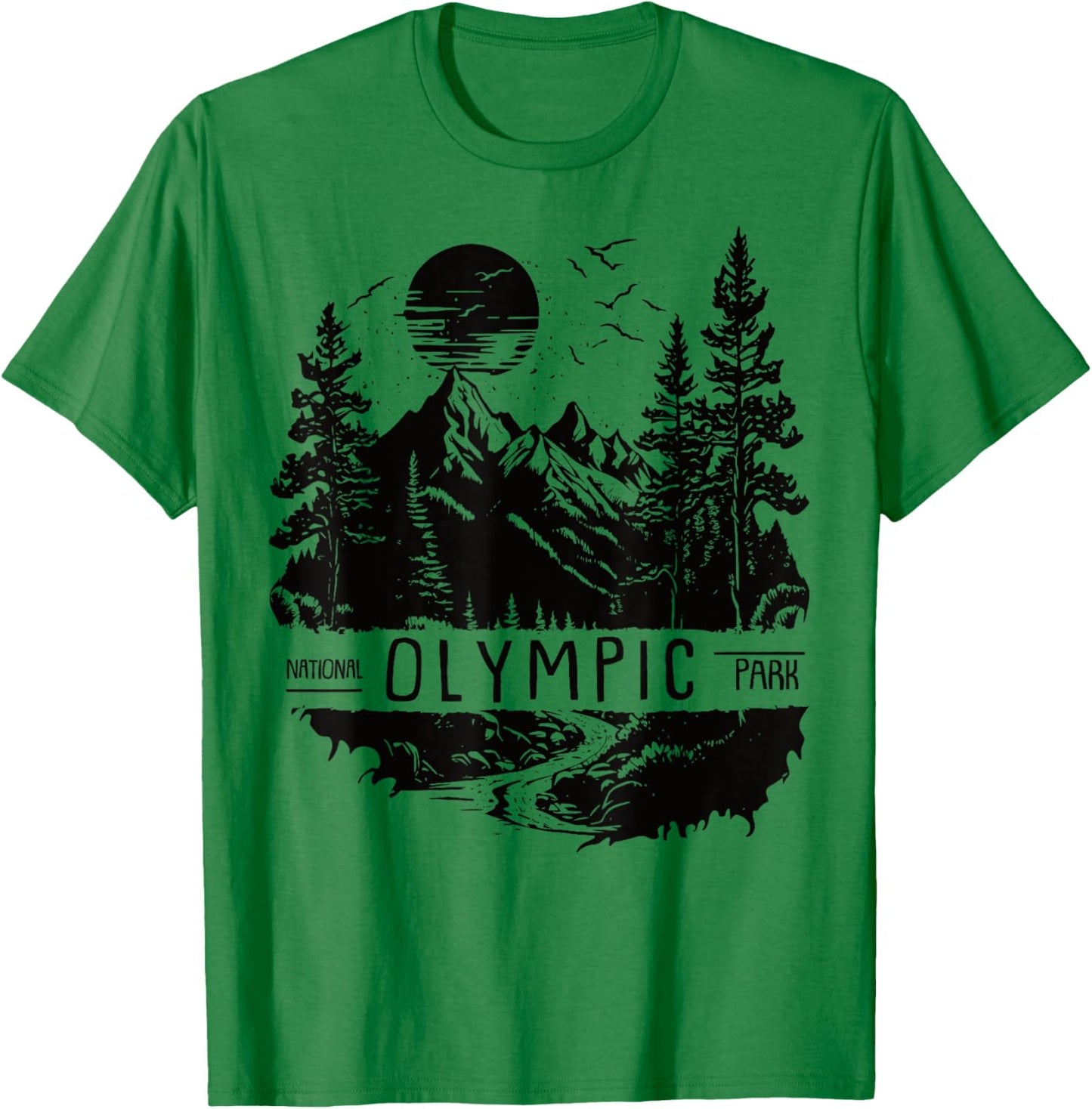 US Olympic National Park Shirts & More Retro Olympic National Park US Vintage Olympic Men's Grey Small Short Sleeve T-Shirt - T-Shirt | Irish Green