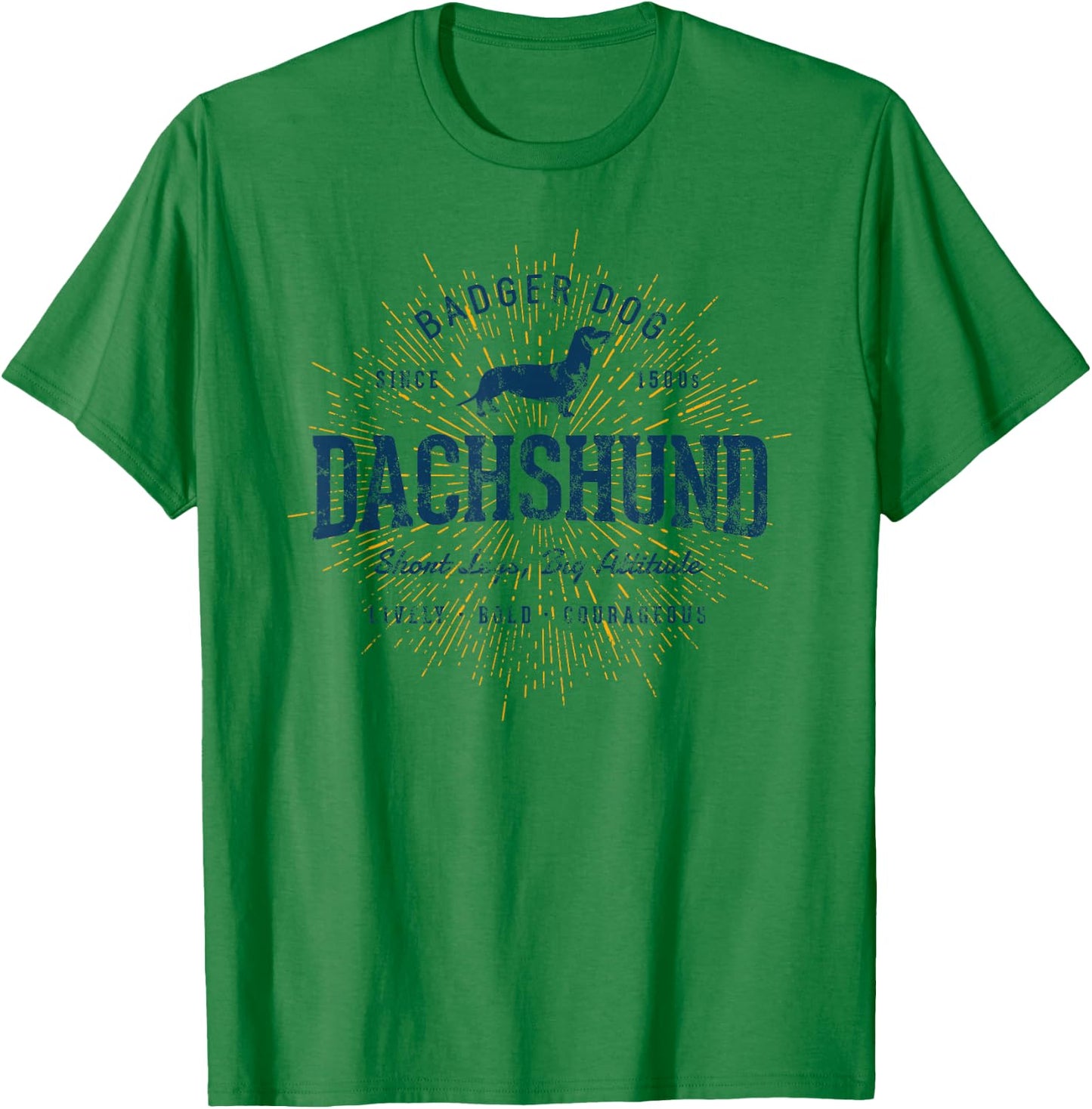 Retro Dachshund Vintage T-Shirt - T-Shirt | Irish Green