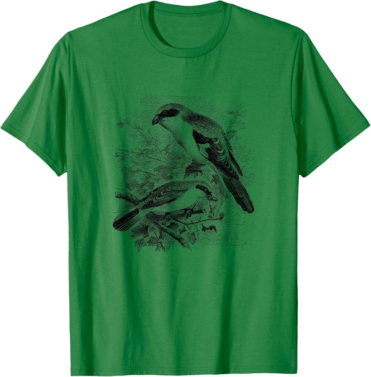 Shrike Bird Print T-Shirt - T-Shirt | Irish Green