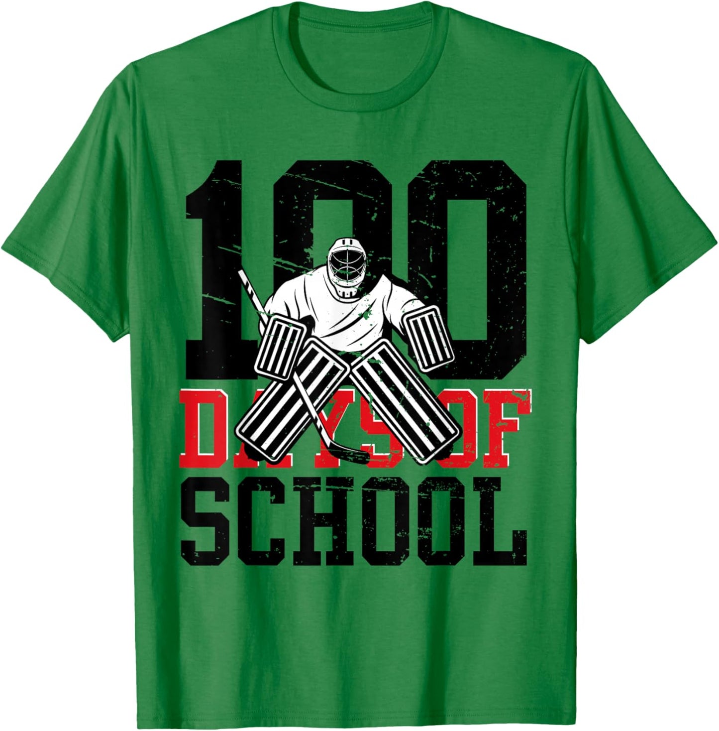 100 Days Of School Ice Hockey Sport Student Teacher T-Shirt - T-Shirt | Irish Green