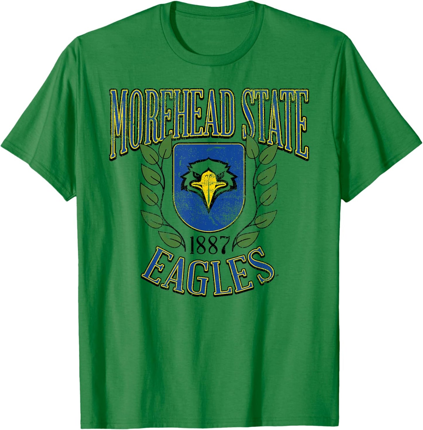 Morehead State Eagles Retro Shield White Officially Licensed T-Shirt - T-Shirt | Irish Green