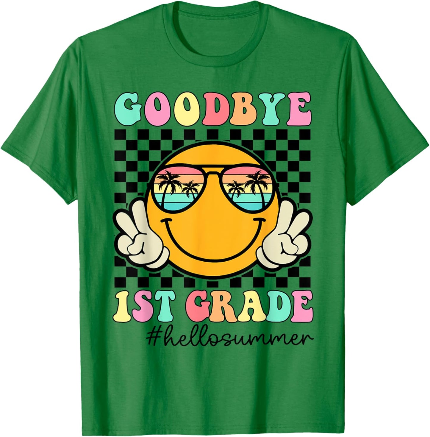 Goodbye 1st Grade Graduation Class Of 2024 Hello Summer Women Kids T-Shirt - T-Shirt | Irish Green