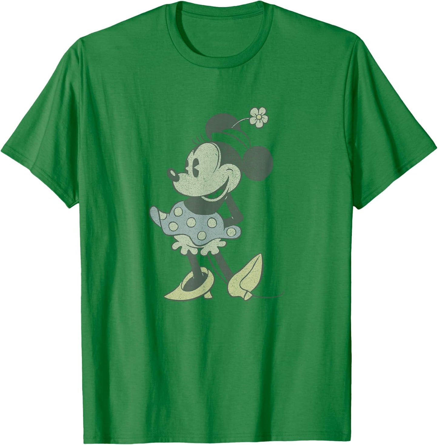 Disney Mickey and Friends Minnie Mouse Portrait Fade Vintage T-Shirt - T-Shirt | Irish Green