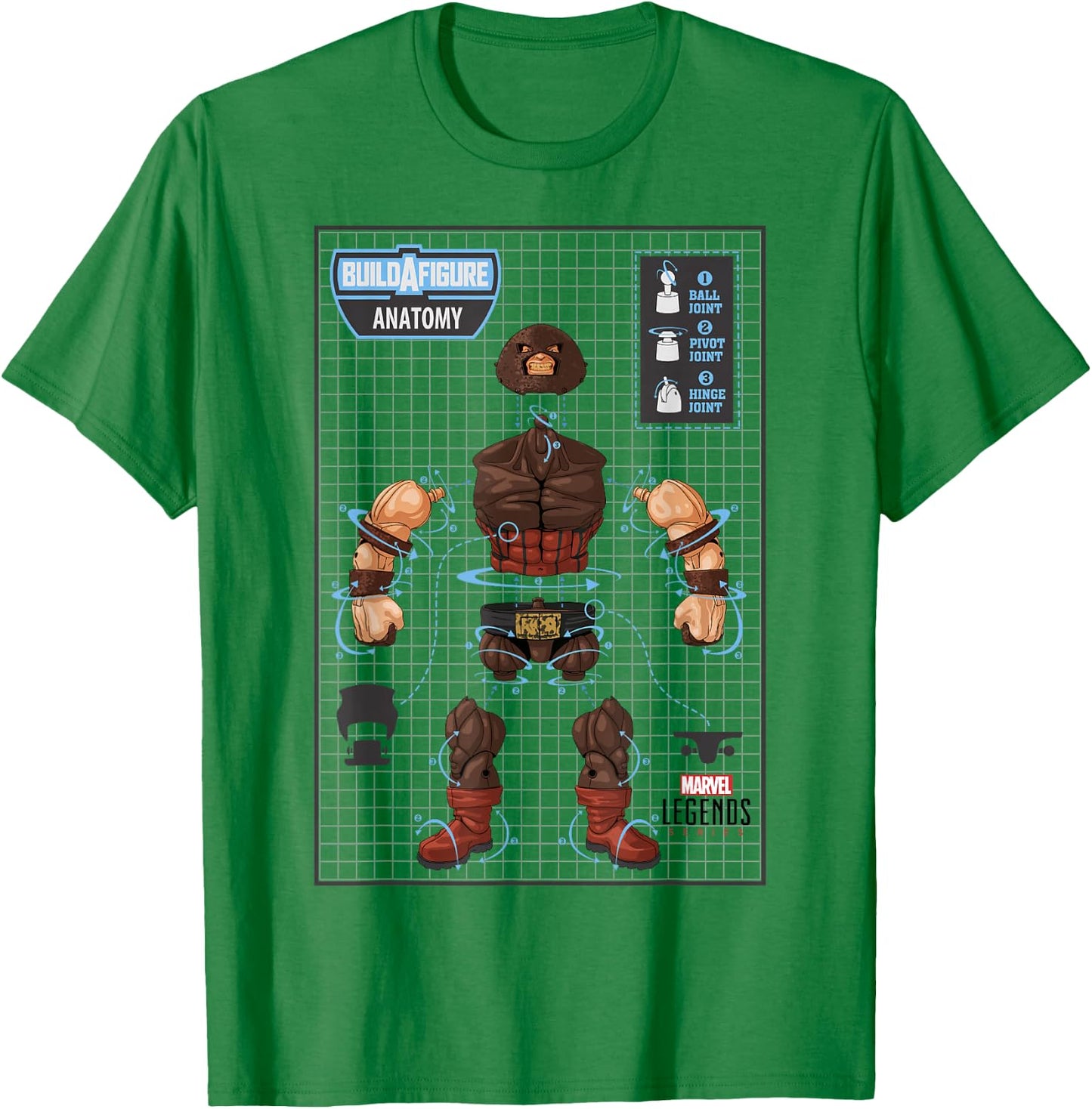 Marvel Legends Series Juggernaut Build A Figure Anatomy T-Shirt - T-Shirt | Irish Green