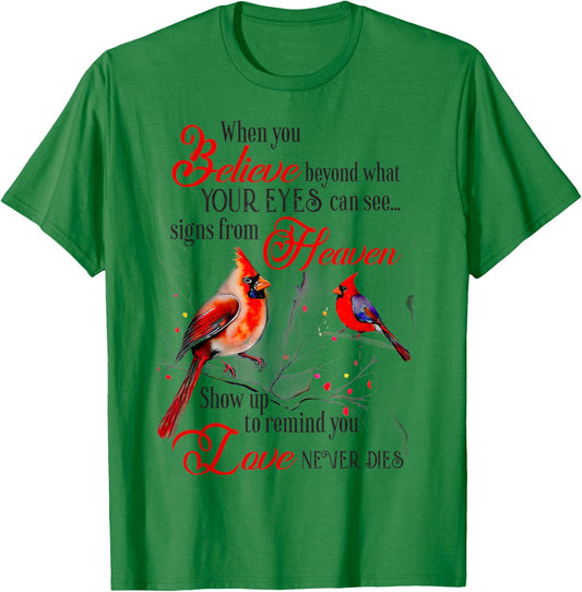 Women Mom Friend Christian Religious Cardinal Bird T-Shirt - T-Shirt | Irish Green
