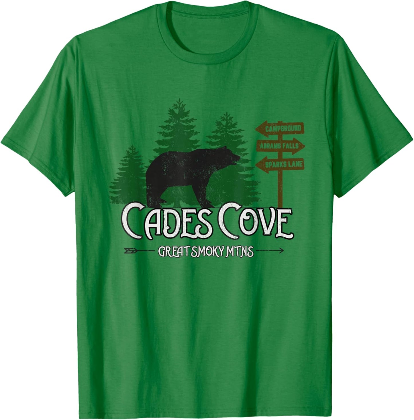 Cades Cove Black Bear Road Sign T-Shirt - T-Shirt | Irish Green