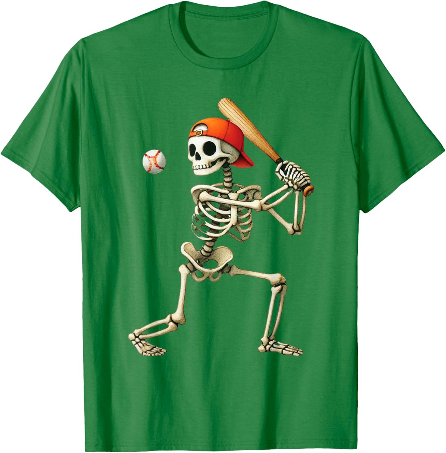 Skeleton Baseball Halloween Costume Funny Men Boys Kids T-Shirt - T-Shirt | Irish Green