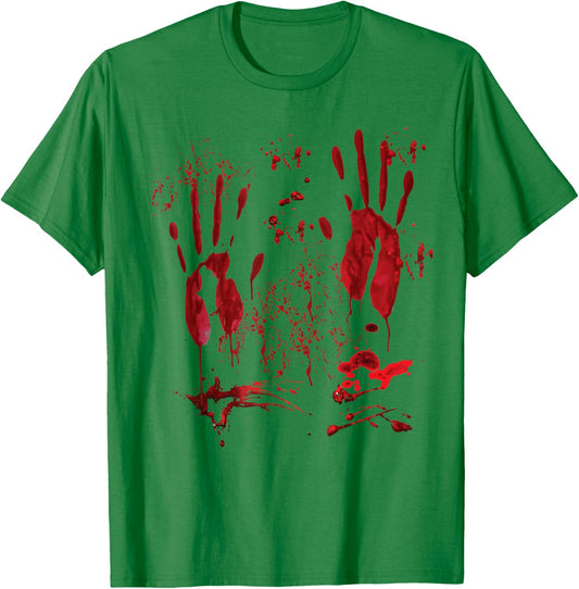 Blood Hands Blood Splatter Halloween Costume Men Women T-Shirt - T-Shirt | Irish Green