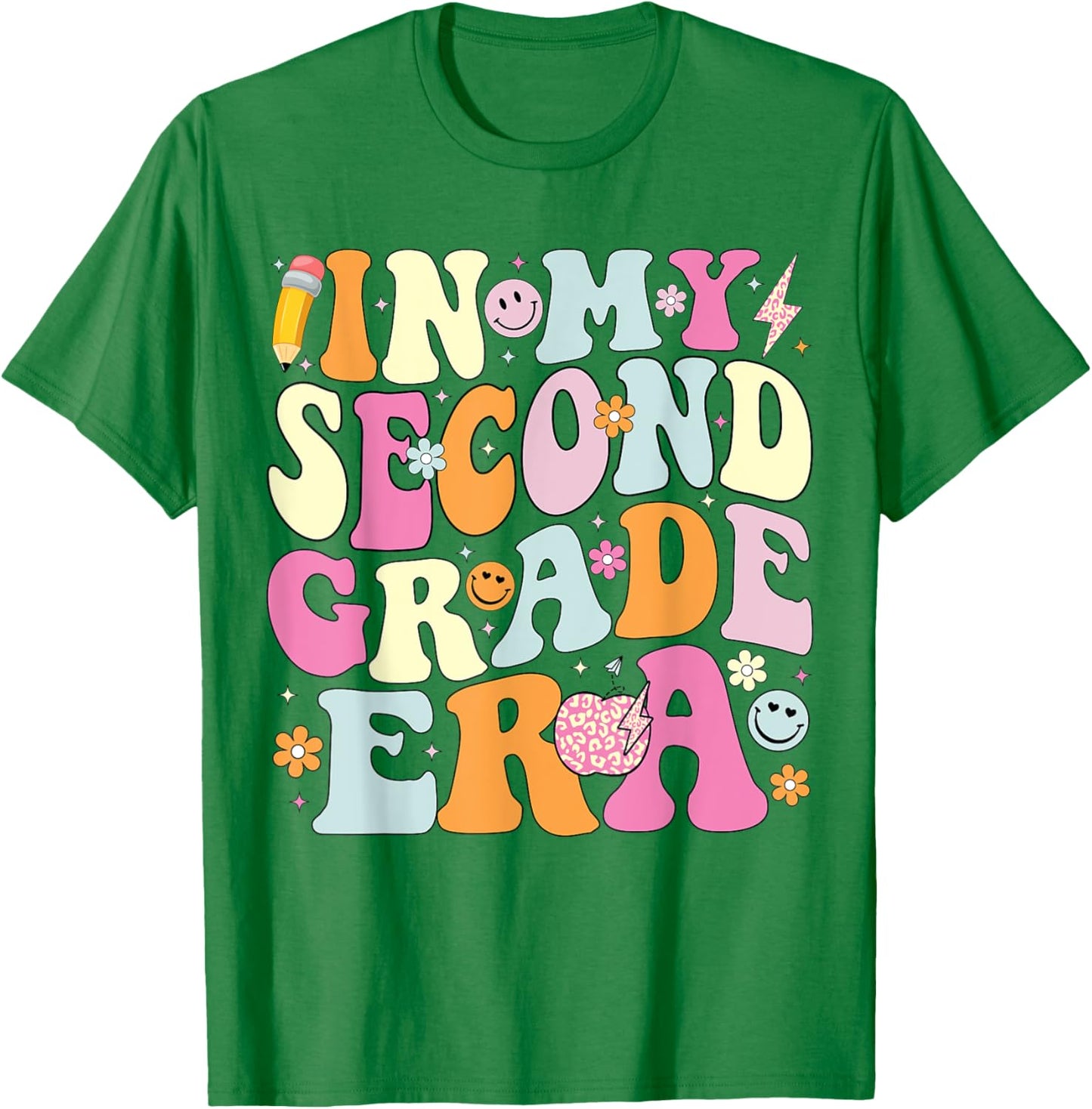 In My Second Grade Era 2nd Grade Teacher Back to School T-Shirt - T-Shirt | Irish Green