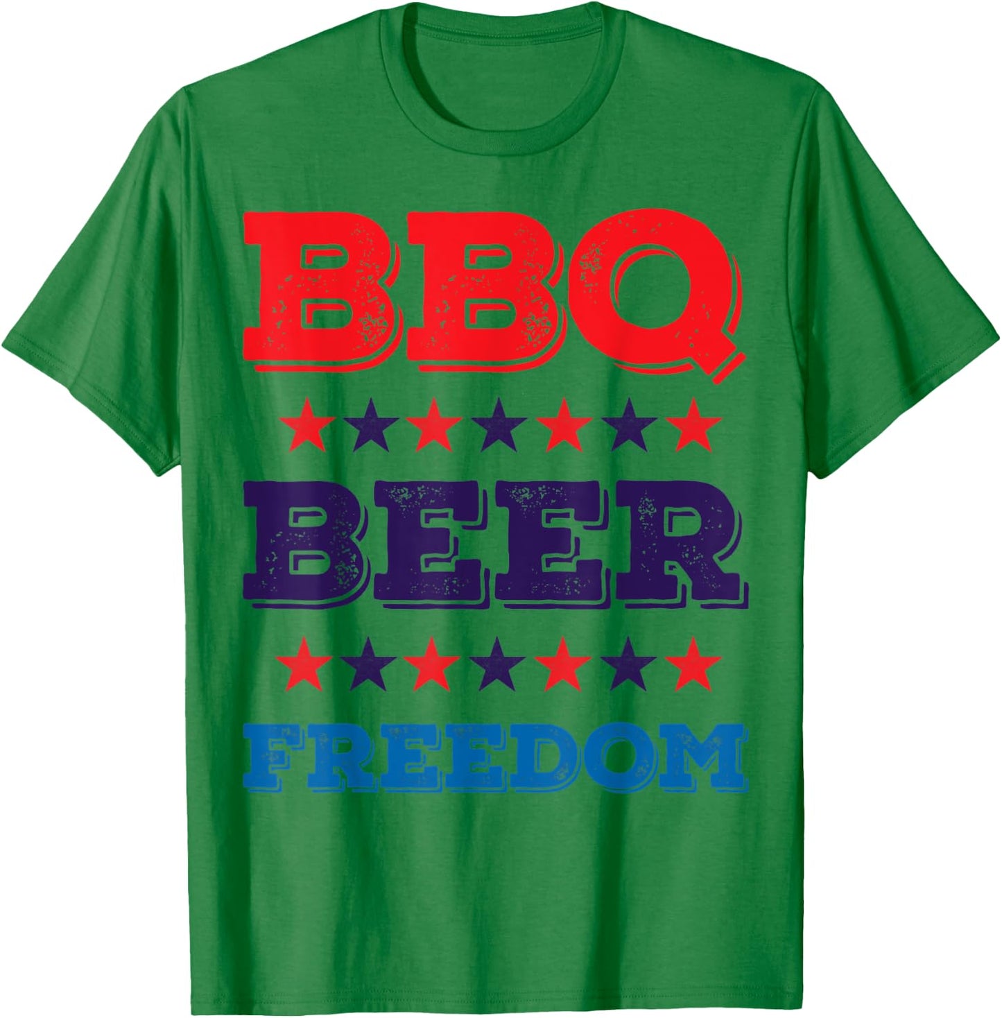 BBQ Beer Freedom Shirt America USA Party 4th of July Women Men T-Shirt - T-Shirt | Irish Green