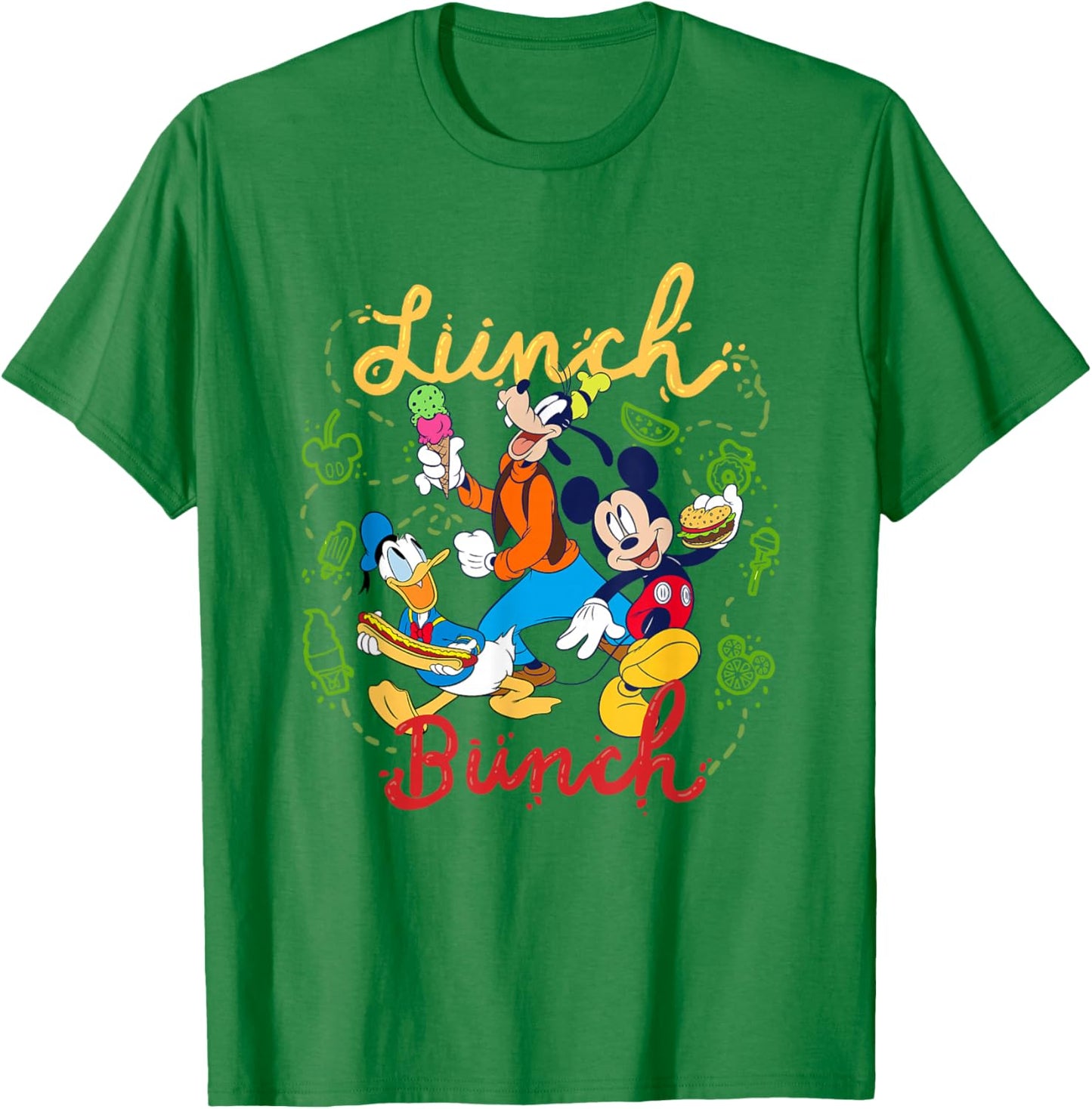 Disney Mickey And Friends Lunch Bunch Retro Group T-Shirt - T-Shirt | Irish Green