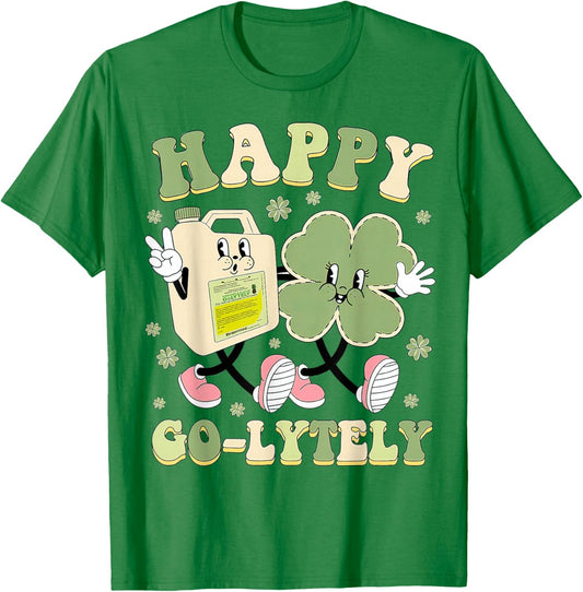 Happy Go-Lytely, Funny GI Nurse St Patrick's Day Shamrock T-Shirt - T-Shirt | Irish Green