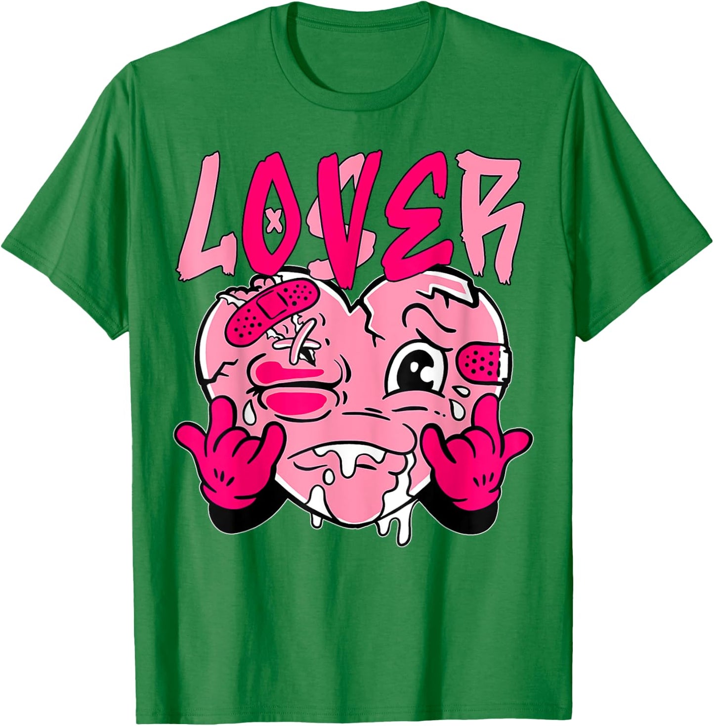 Pink Loser Lover Pink Drip Heart Matching Women T-Shirt - T-Shirt | Irish Green