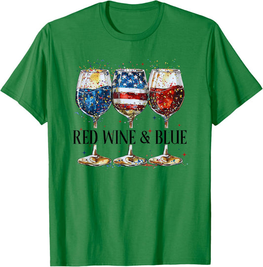 Red Wine and Blue T-Shirt - T-Shirt | Irish Green