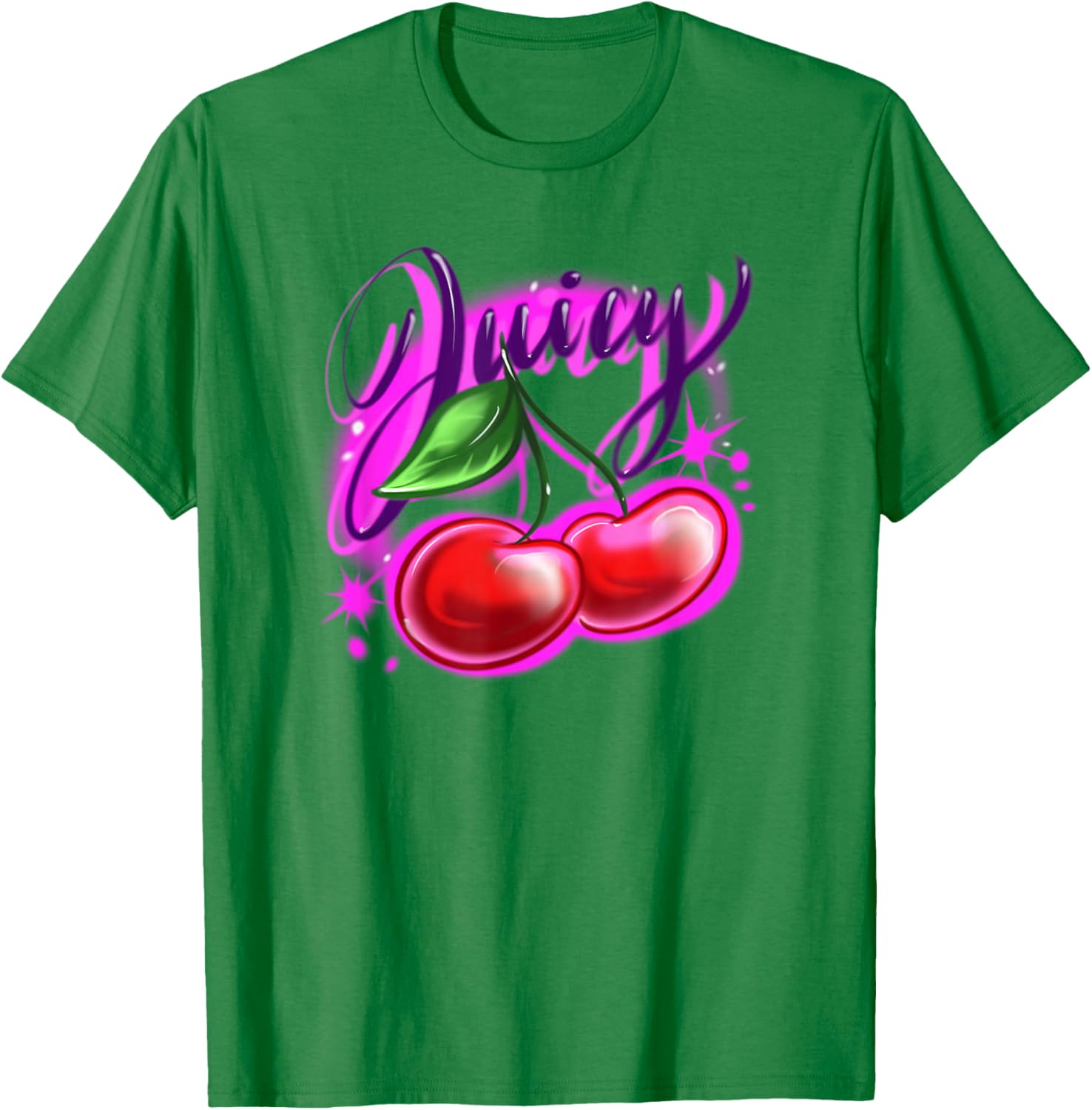 Classic Airbrush Style Illustration Y2k Retro Aesthetic T-Shirt - T-Shirt | Irish Green