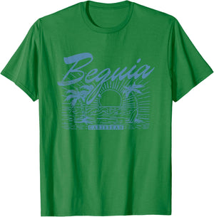 Bequia Caribbean Vintage Distressed Beach T-Shirt - T-Shirt | Irish Green