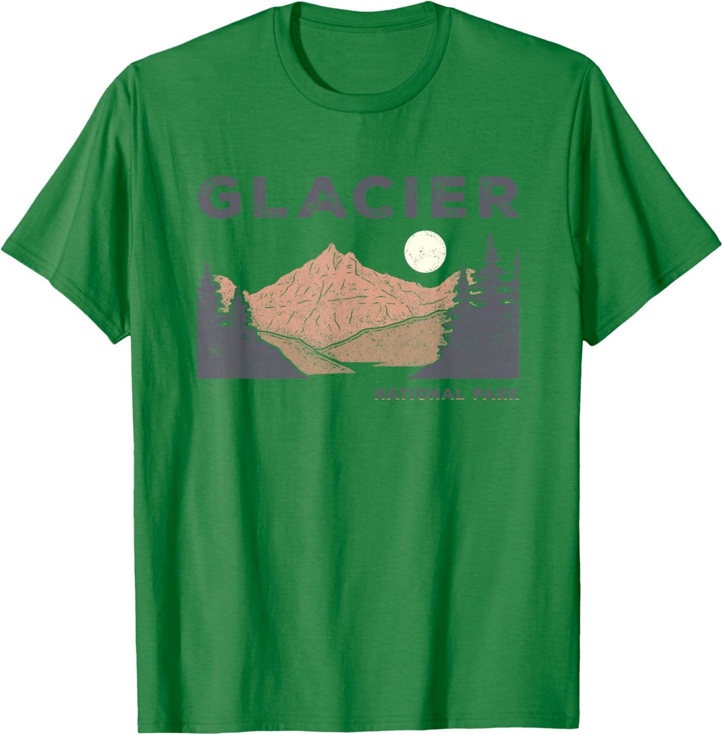 Retro Glacier National Park Montana Vintage T-Shirt - T-Shirt | Irish Green