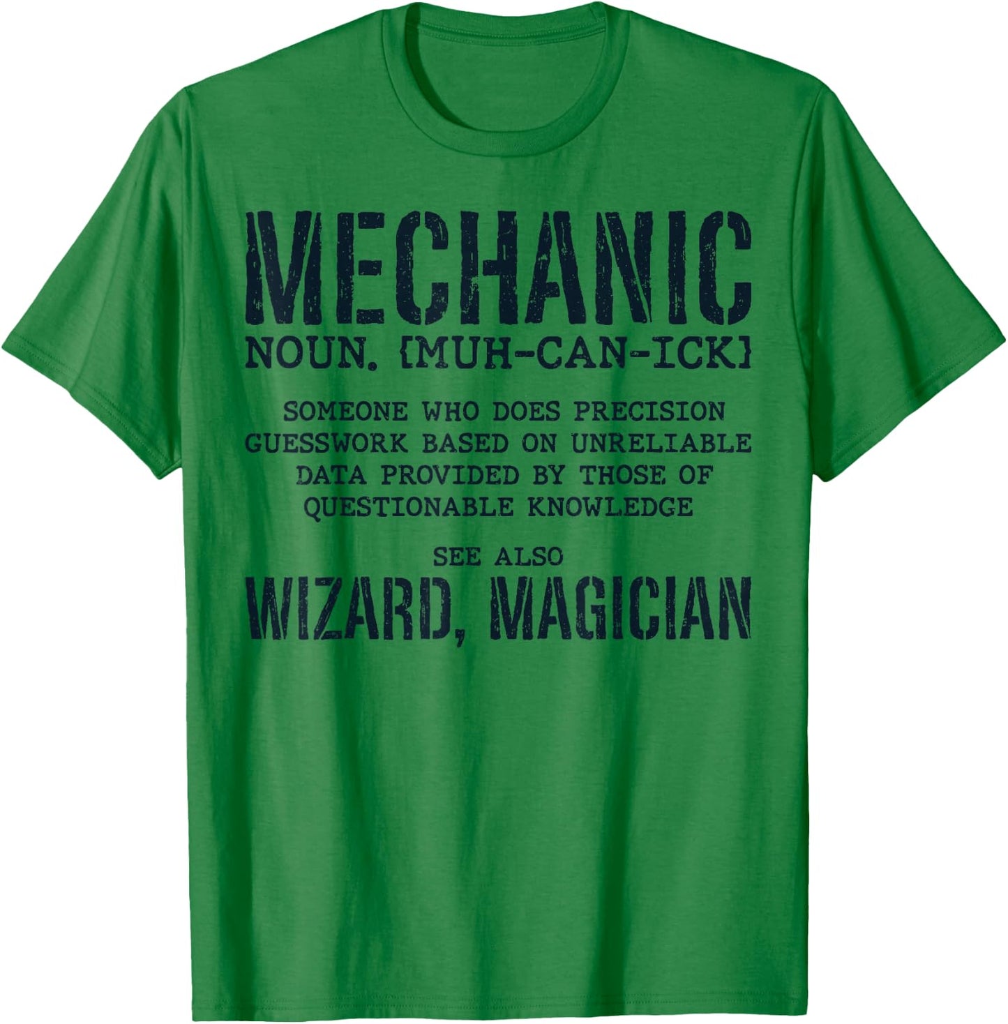 Mechanic Definition Funny Noun Meaning Vintage Gifts Men T-Shirt - T-Shirt | Irish Green