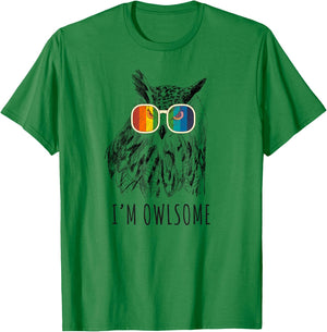 I'm Owlsome Cute Owl Women Girls Owl Lover Gifts T-Shirt - T-Shirt | Irish Green