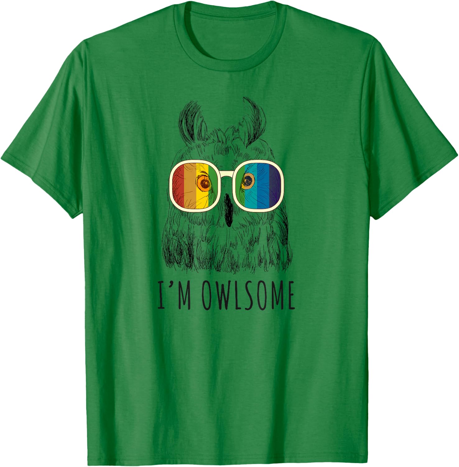 I'm Owlsome Cute Owl Shirts Women, Girls, Owl Lover Gifts T-Shirt - T-Shirt | Irish Green