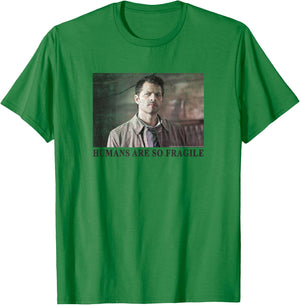 Supernatural Castiel Humans are So Fragile T-Shirt - T-Shirt | Irish Green
