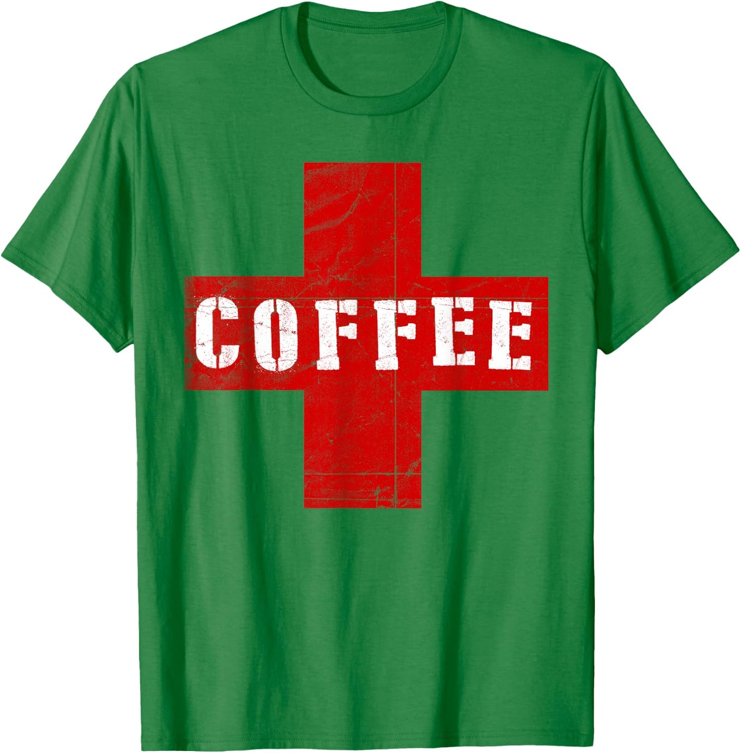 Vintage Coffee Lovers Medic red crossed rescue Java team T-Shirt - T-Shirt | Irish Green