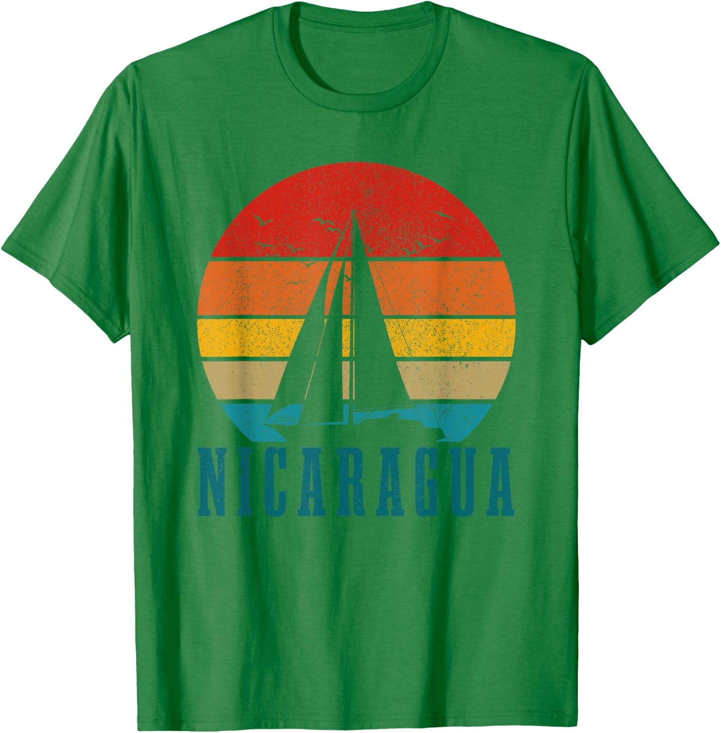 Nicaragua Vintage Sailing Souvenir T-Shirt - T-Shirt | Irish Green