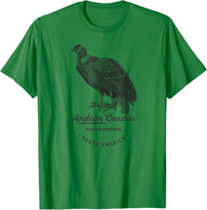 Andean Condor Vintage Animal Prints Birthday Gift T-Shirt - T-Shirt | Irish Green