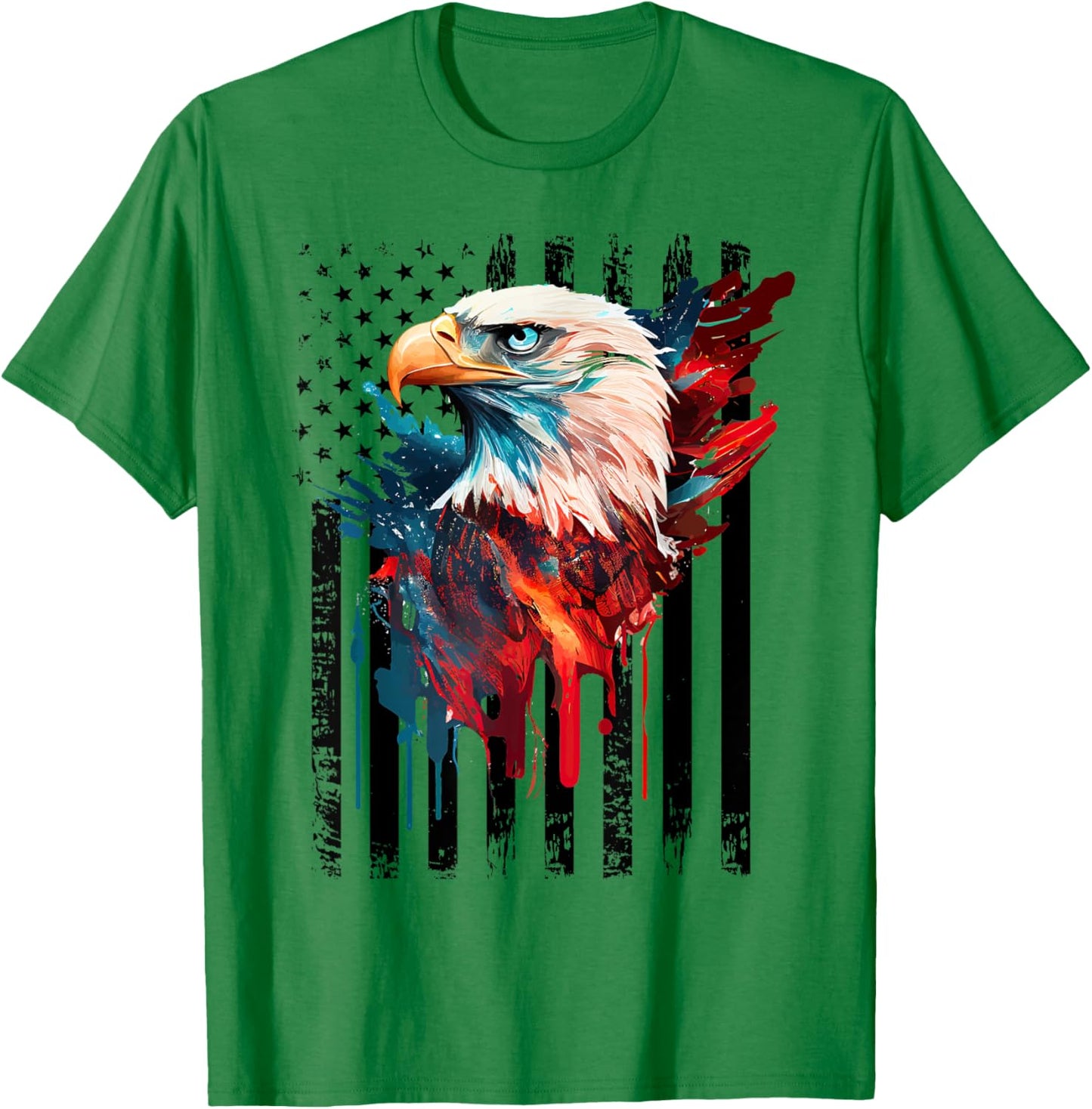American Flag Eagle Shirt Men Kids Patriots America Eagles T-Shirt - T-Shirt | Irish Green