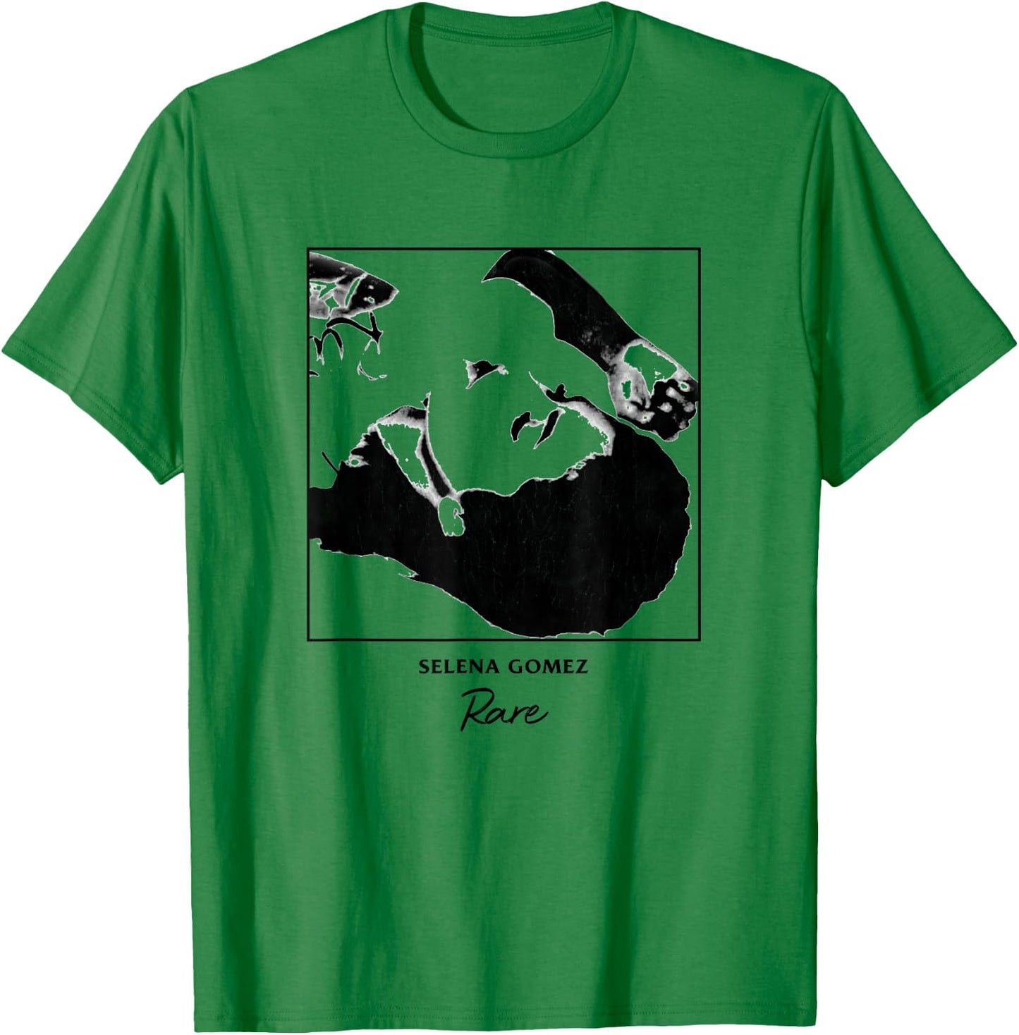 Selena Gomez Black & White Album Art T-Shirt - T-Shirt | Irish Green
