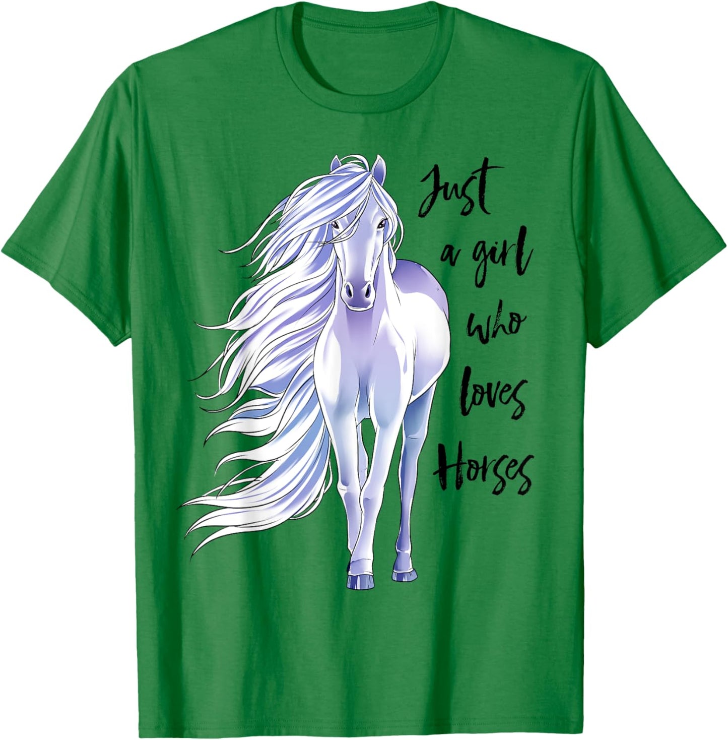 Just A Girl Who Loves Horses Horseback Riding Women Girl T-Shirt - T-Shirt | Irish Green
