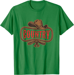 Country Gift Country Girl or Man Music Western T-Shirt - T-Shirt | Irish Green