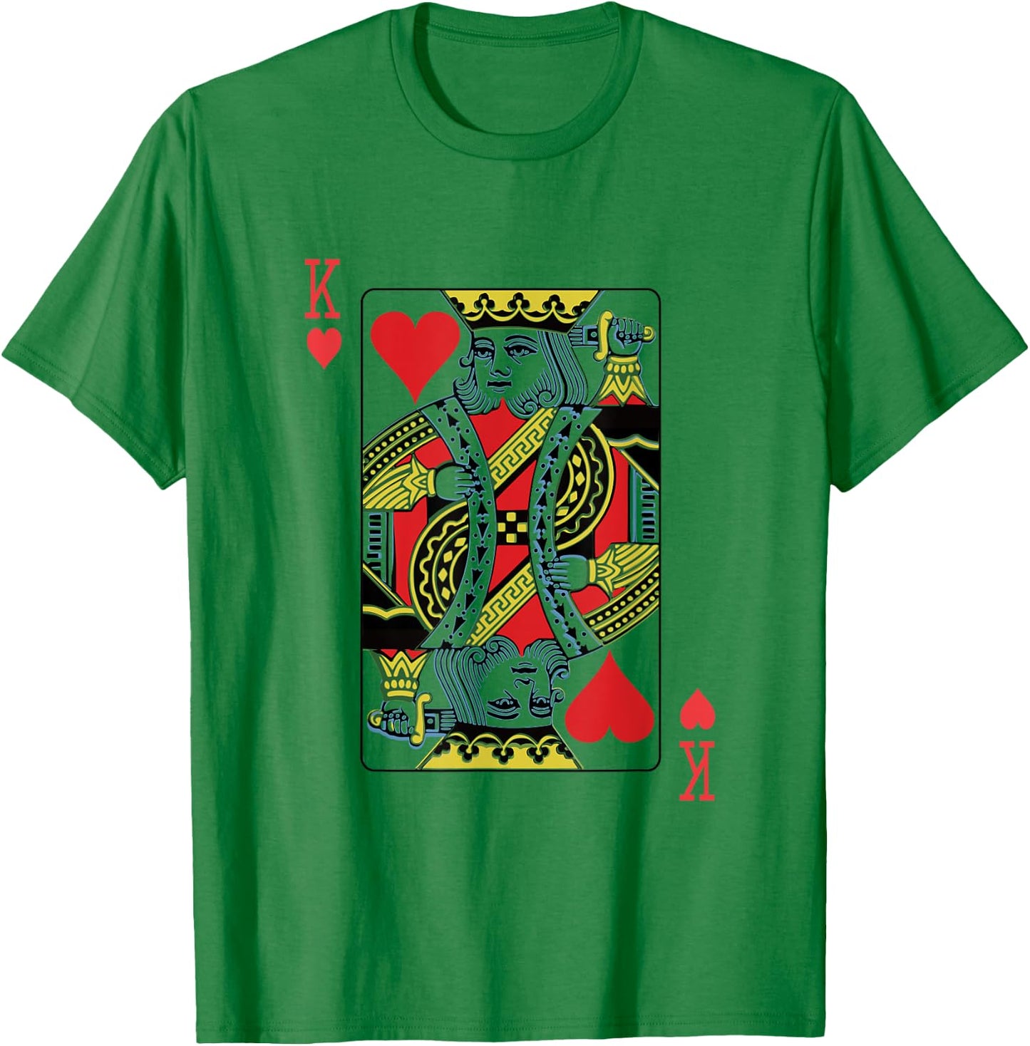 King of Hearts Playing Card Poker T-Shirt - T-Shirt | Irish Green