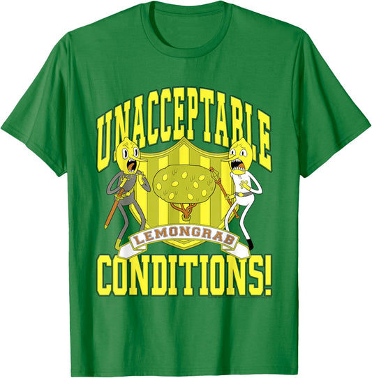 Adventure Time Lemongrab Unacceptable Conditions T-Shirt - T-Shirt | Irish Green