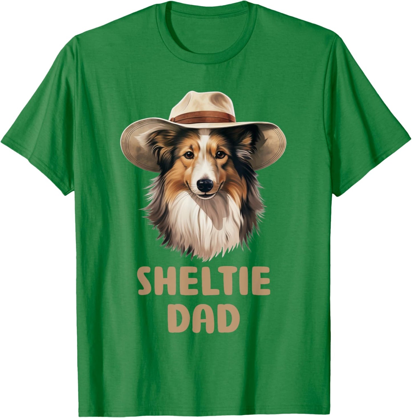 Cute Sheltie Dad Dog Lovers Gift Funny Puppy Sheltie Owner T-Shirt - T-Shirt | Irish Green