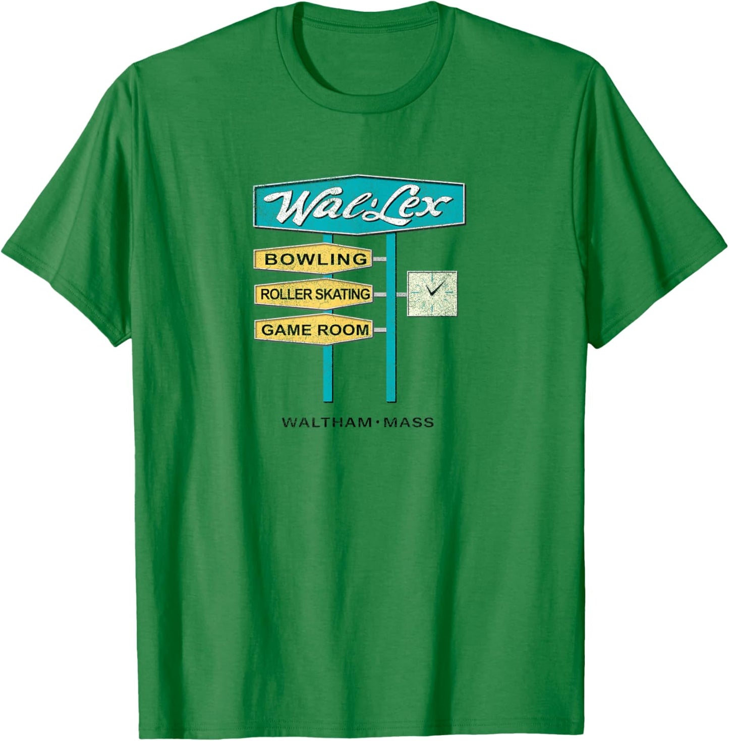 Wal-Lex Retro Bowling Roller Skating Rink Waltham MA Vintage T-Shirt - T-Shirt | Irish Green