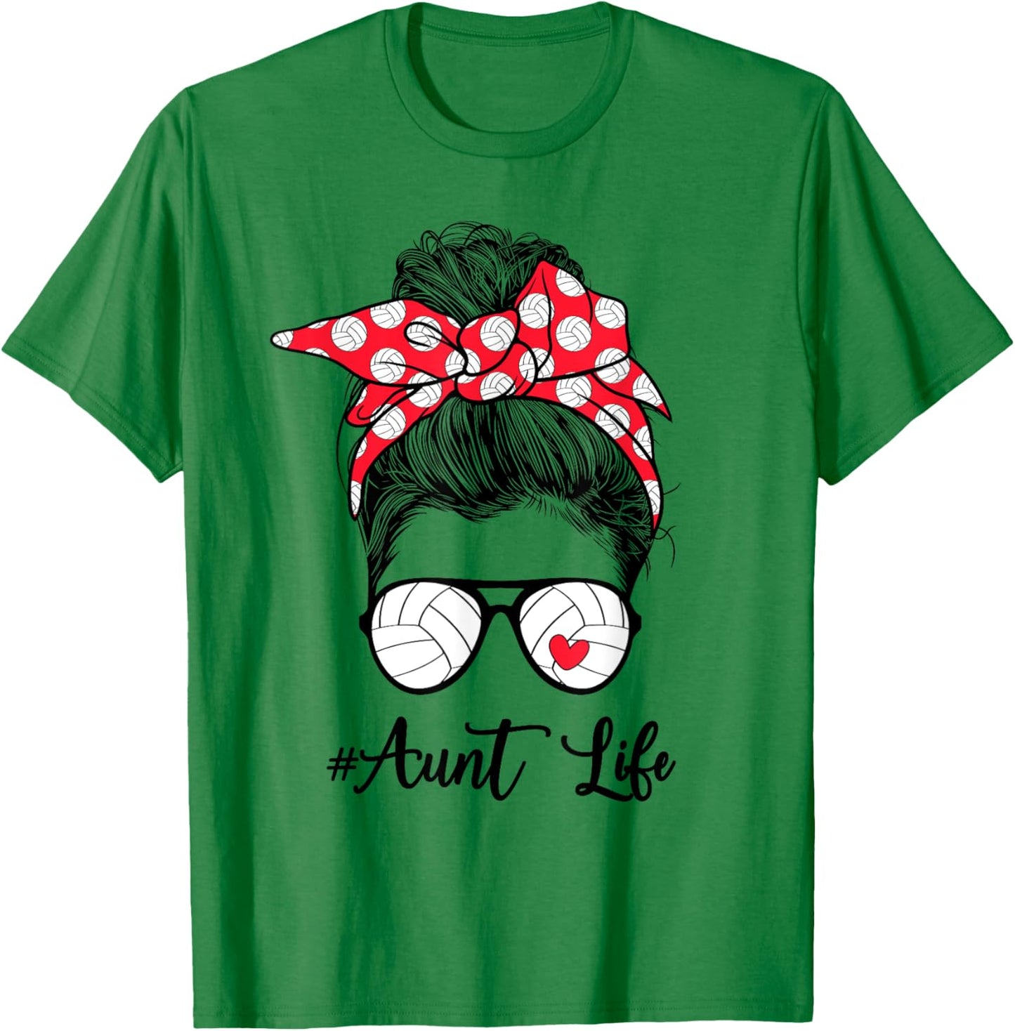 Volleyball Aunt Life Auntie Of A Volleyball Player Aunt T-Shirt - T-Shirt | Irish Green
