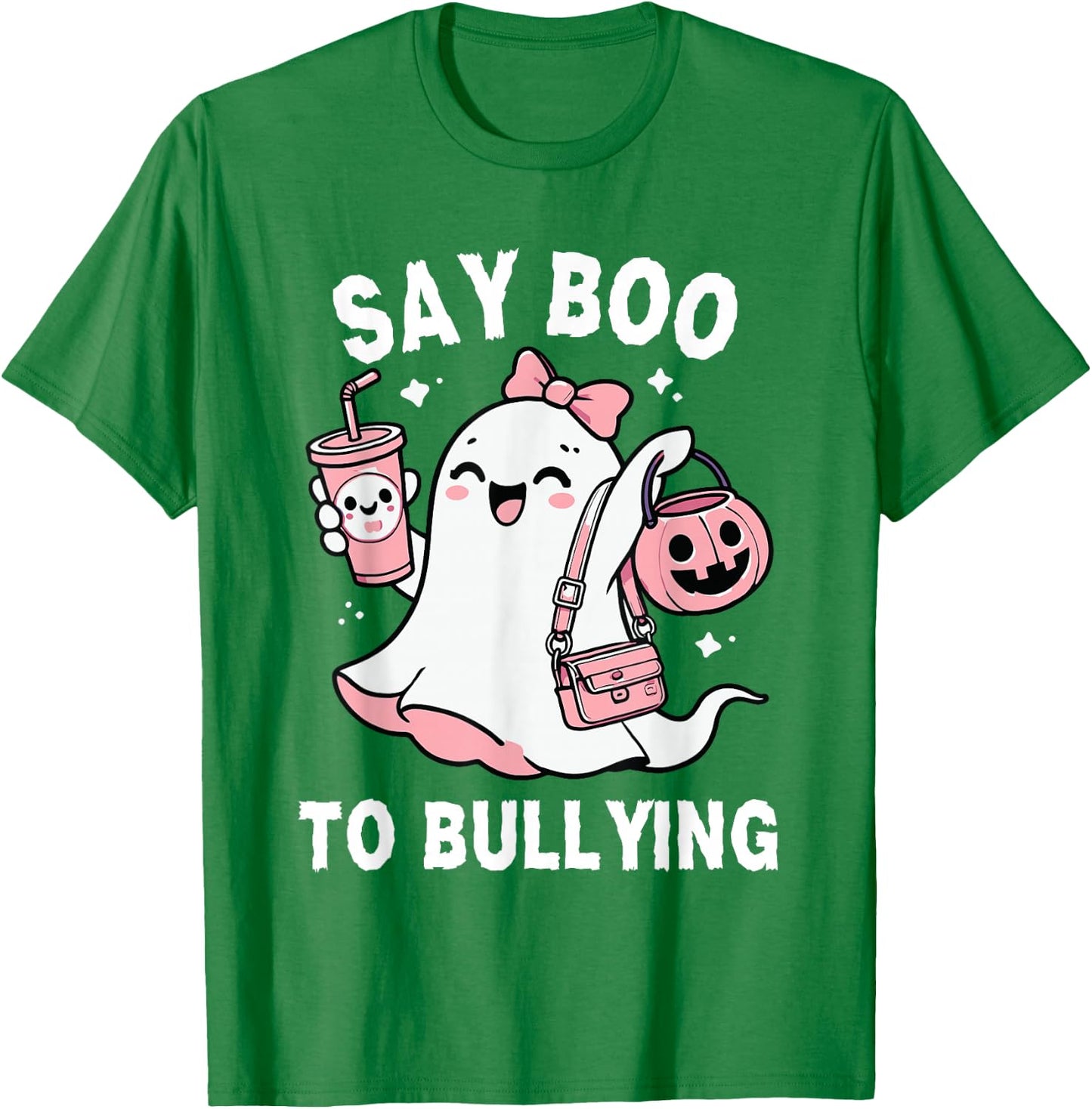 Say Boo To Bullying Orange Anti Bullying Unity Day Halloween T-Shirt - T-Shirt | Irish Green