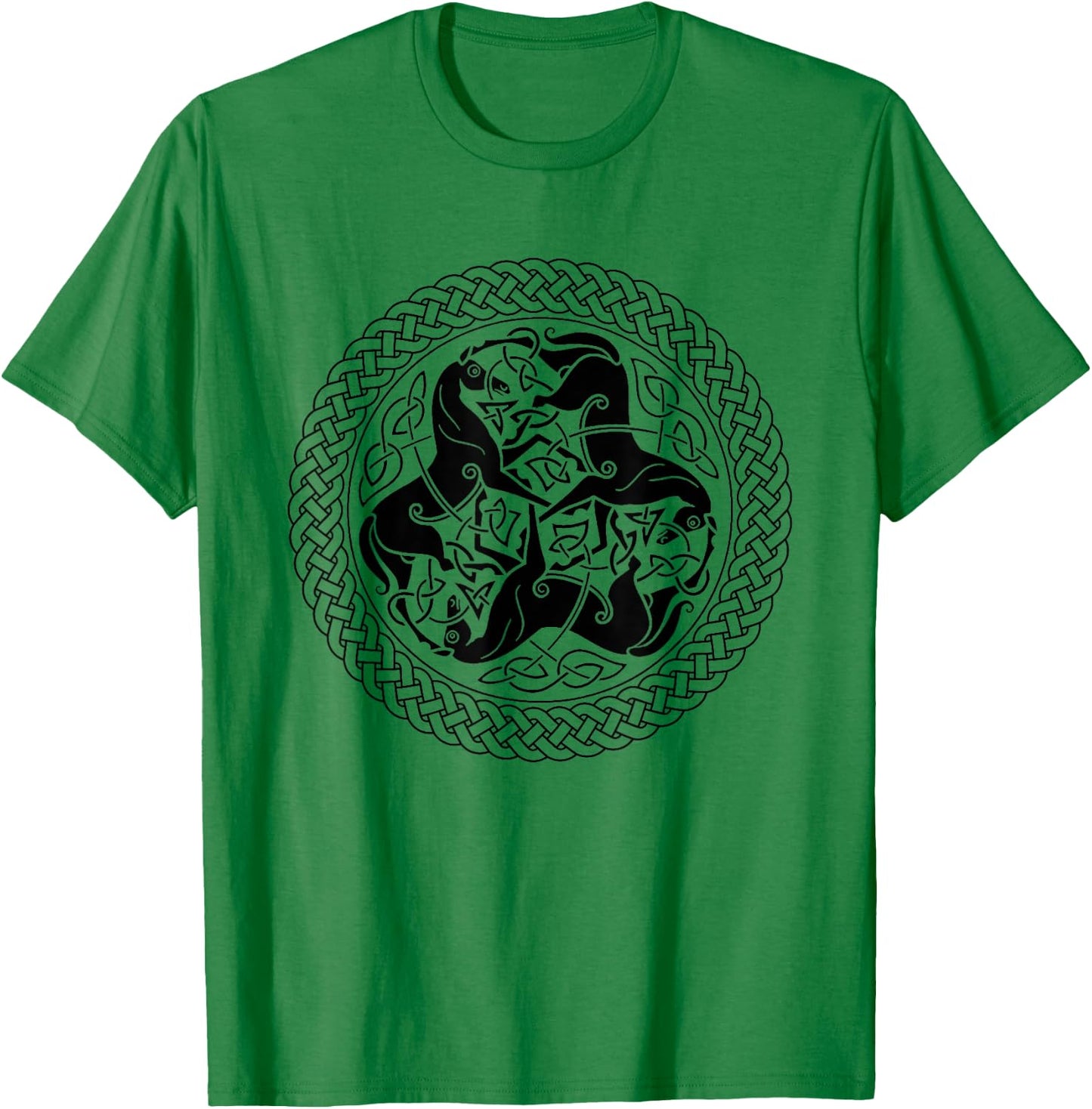 Celtic Epona Knot Ring with Horses T-Shirt - T-Shirt | Irish Green
