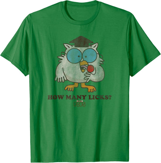Tootsie Roll Pop Owl How Many Licks? T-Shirt - T-Shirt | Irish Green