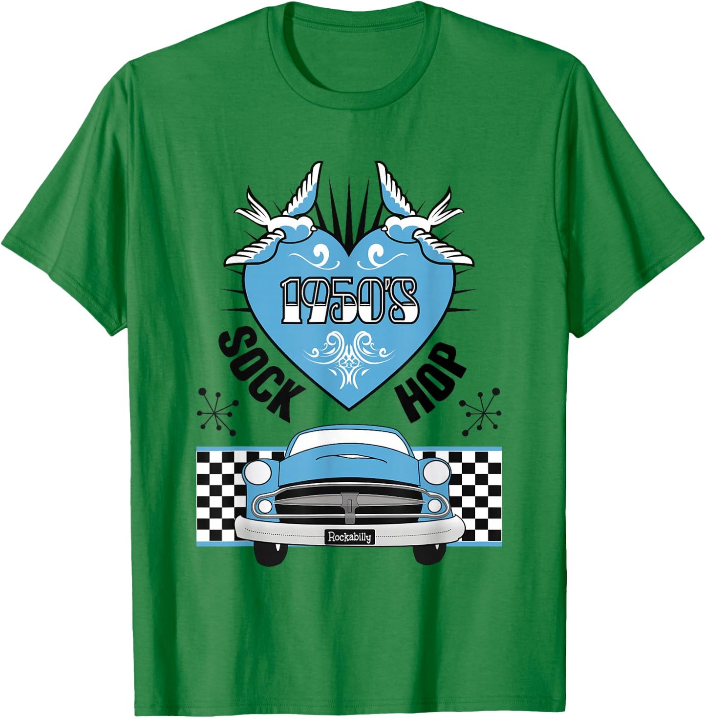 Sock Hop Costume Rockabilly 50s Greaser Retro 1950s Doo Wop T-Shirt - T-Shirt | Irish Green
