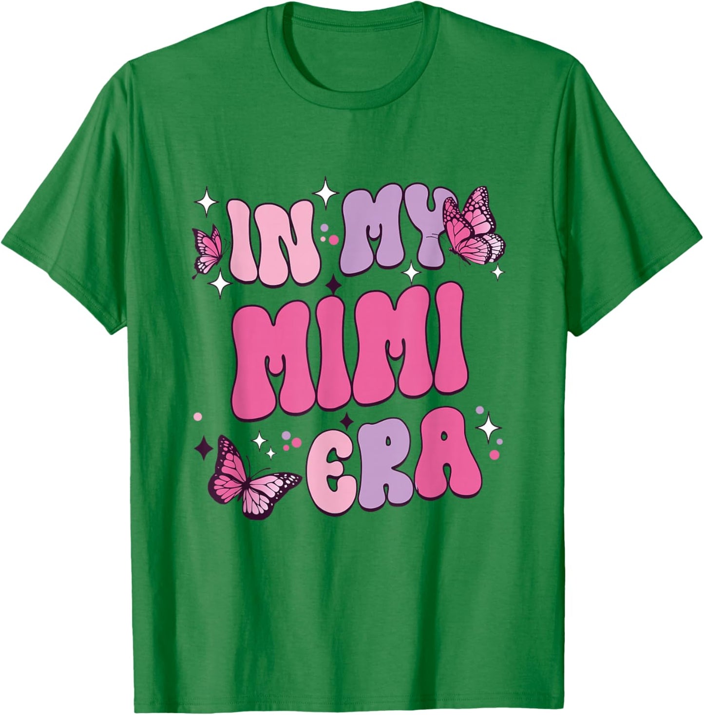 In My Mimi Era Funny Butterfly Groovy Retro Mothers Day T-Shirt - T-Shirt | Irish Green